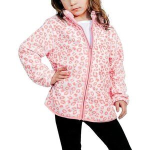 Girls Polar Fleece Jacket Full-Zip Thick Warm Outwear with Pockets